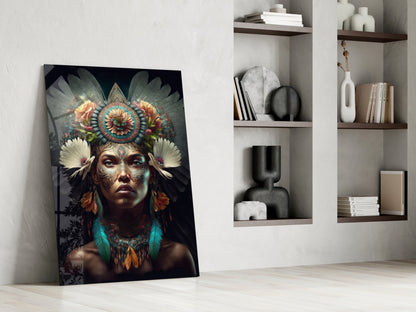 Flower Monarch Glass Wall Art
