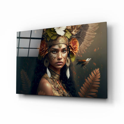Princess of Flowers Glass Wall Art