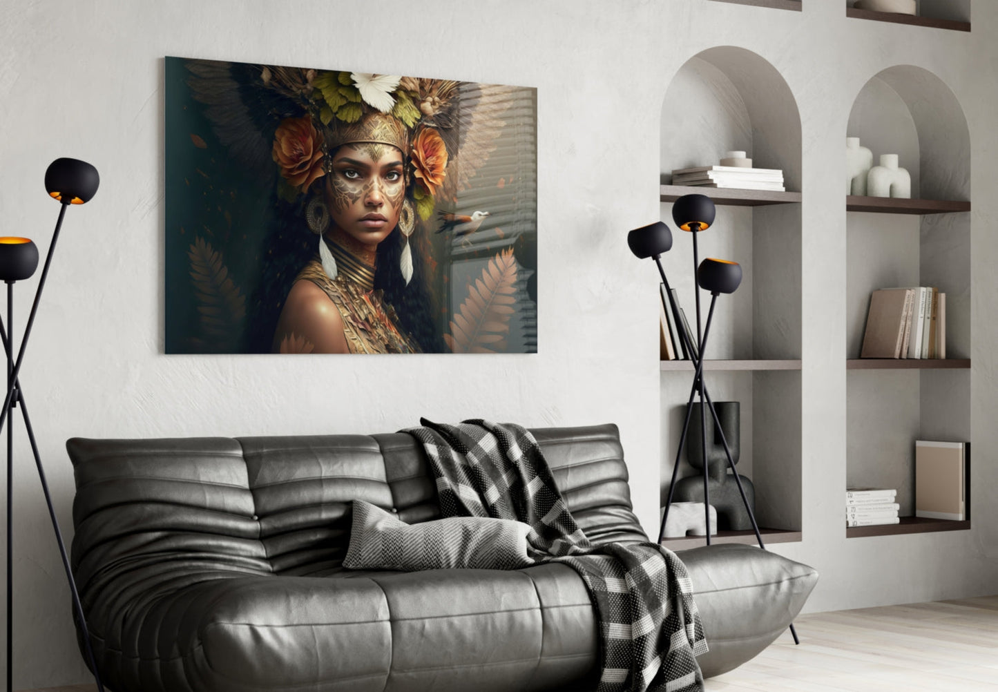 Princess of Flowers Glass Wall Art