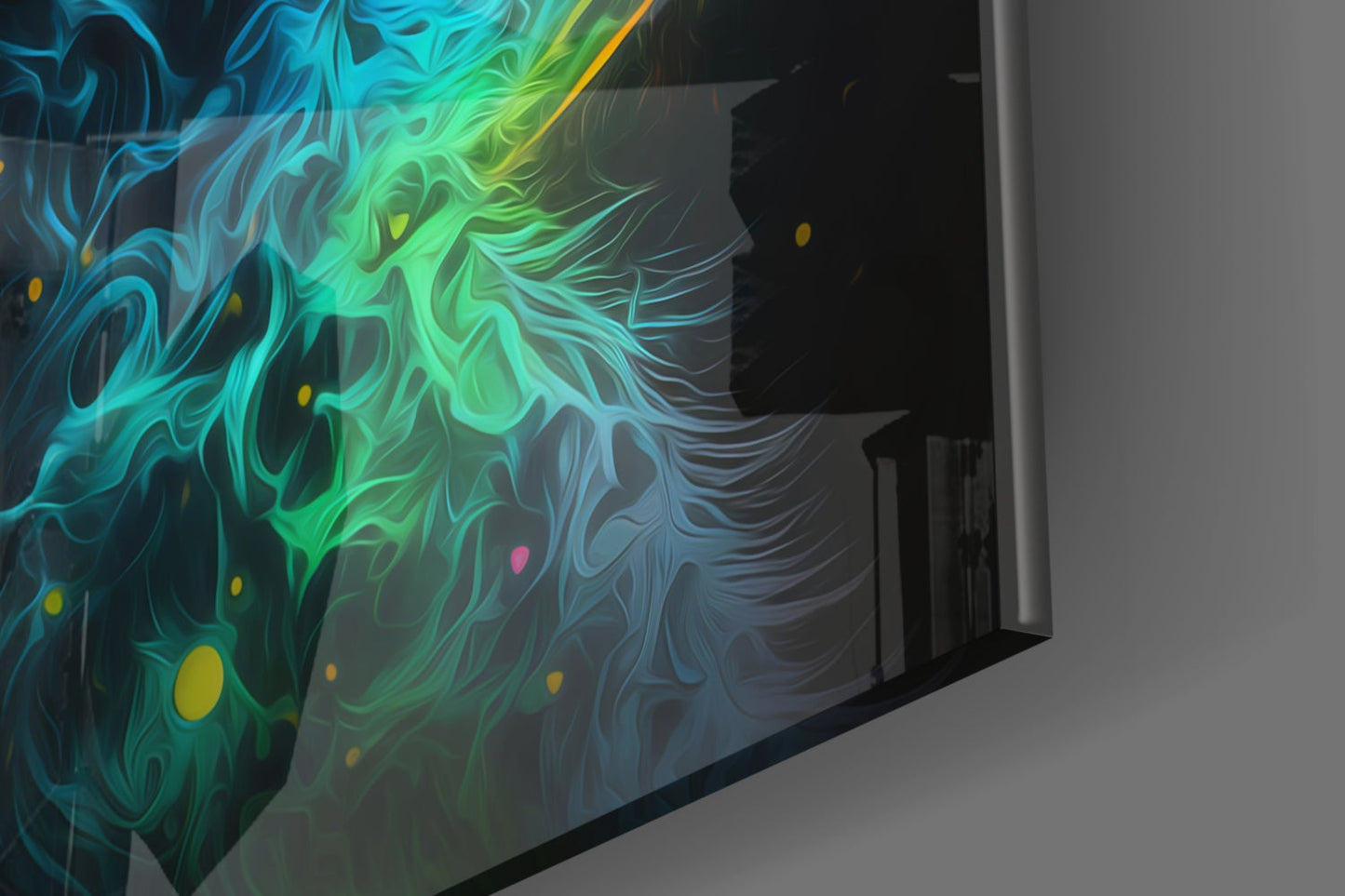 Moon Cat Glass Wall Art Print