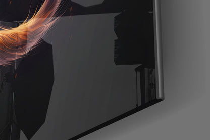 Moon Cat Glass Wall Art
