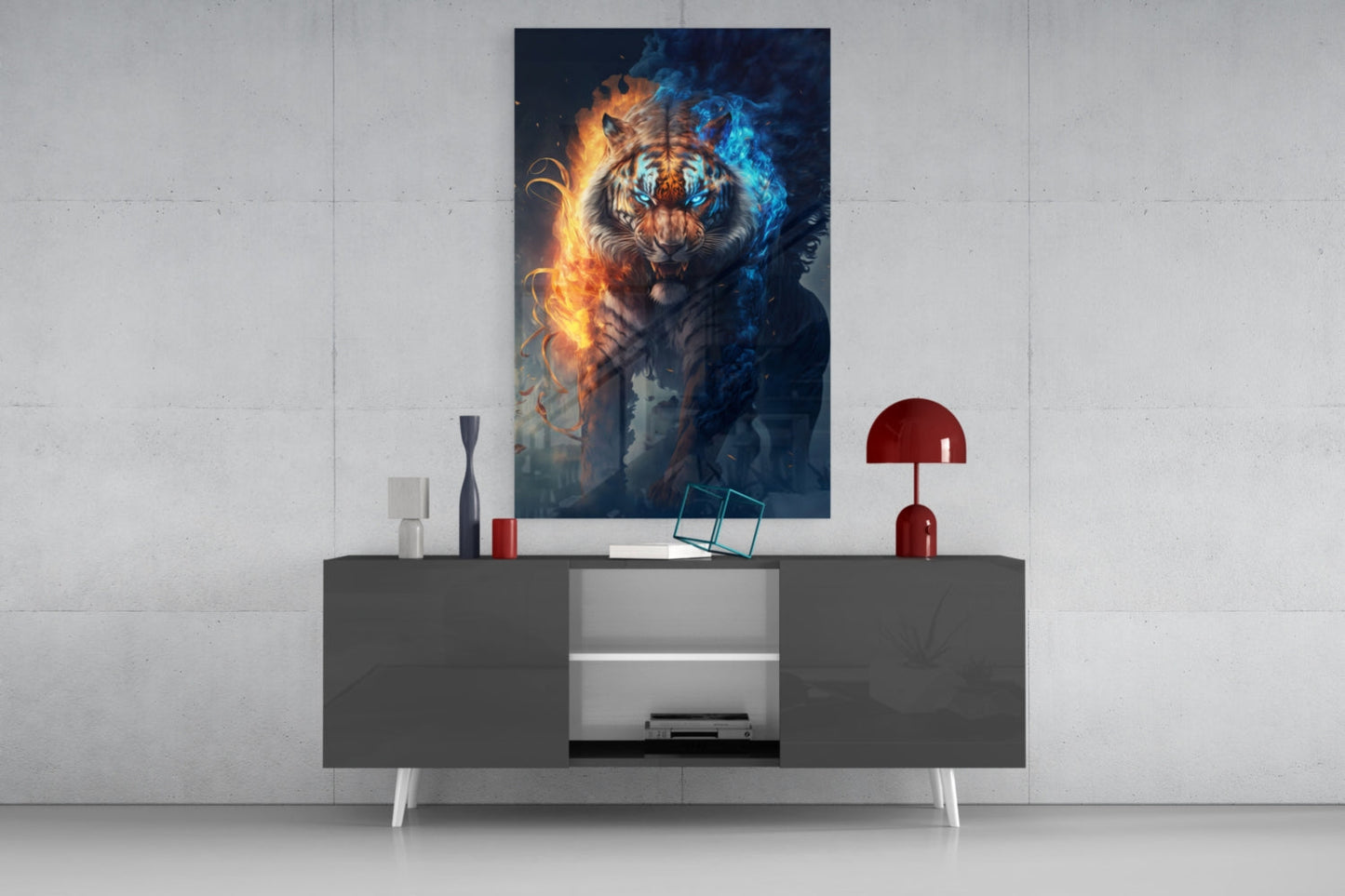 Flaming Nobility Glass Wall Art