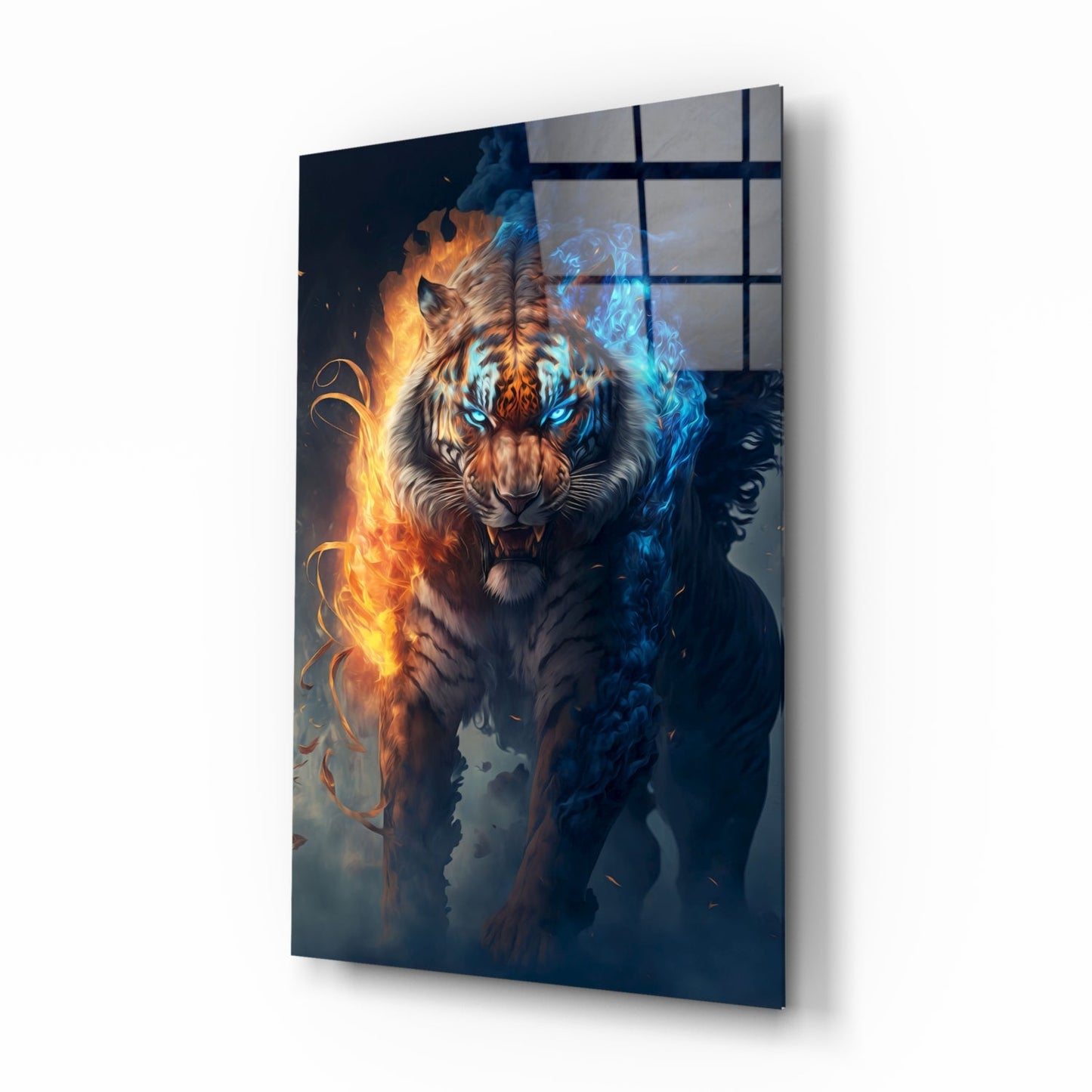 Flaming Nobility Glass Wall Art