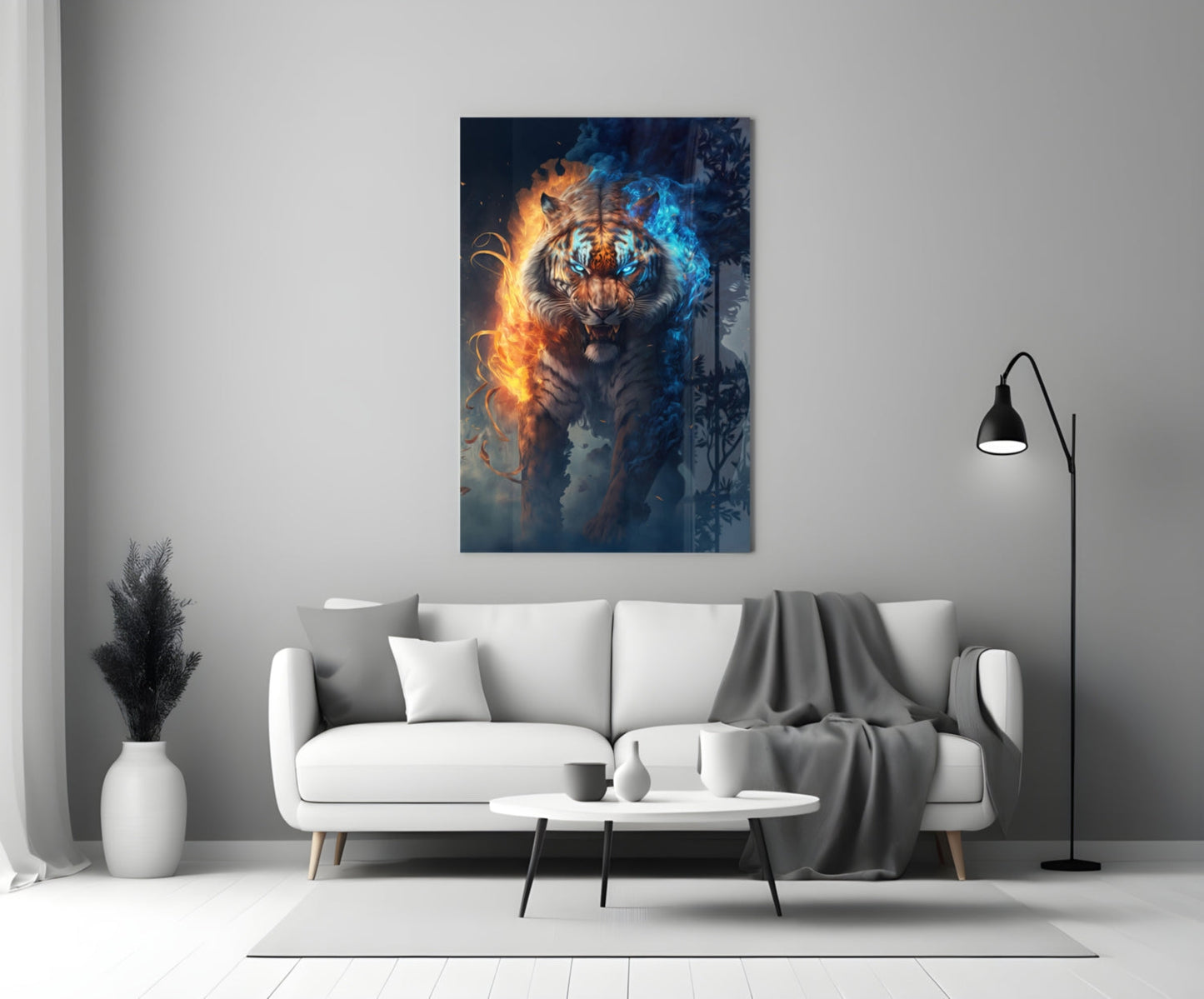 Flaming Nobility Glass Wall Art