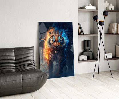 Flaming Nobility Glass Wall Art
