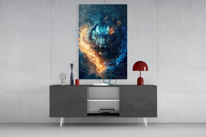Flaming Anger Glass Wall Art