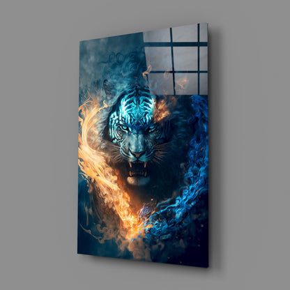 Flaming Anger Glass Wall Art