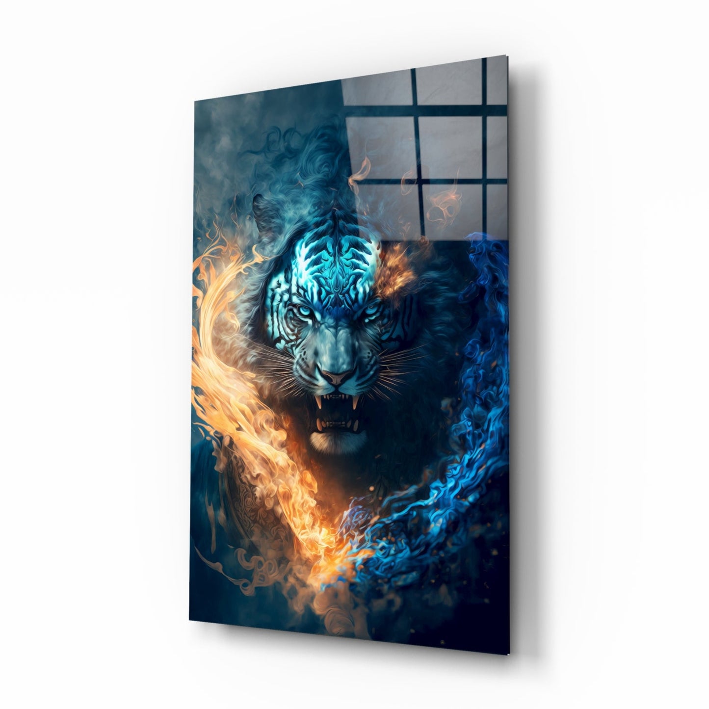Flaming Anger Glass Wall Art
