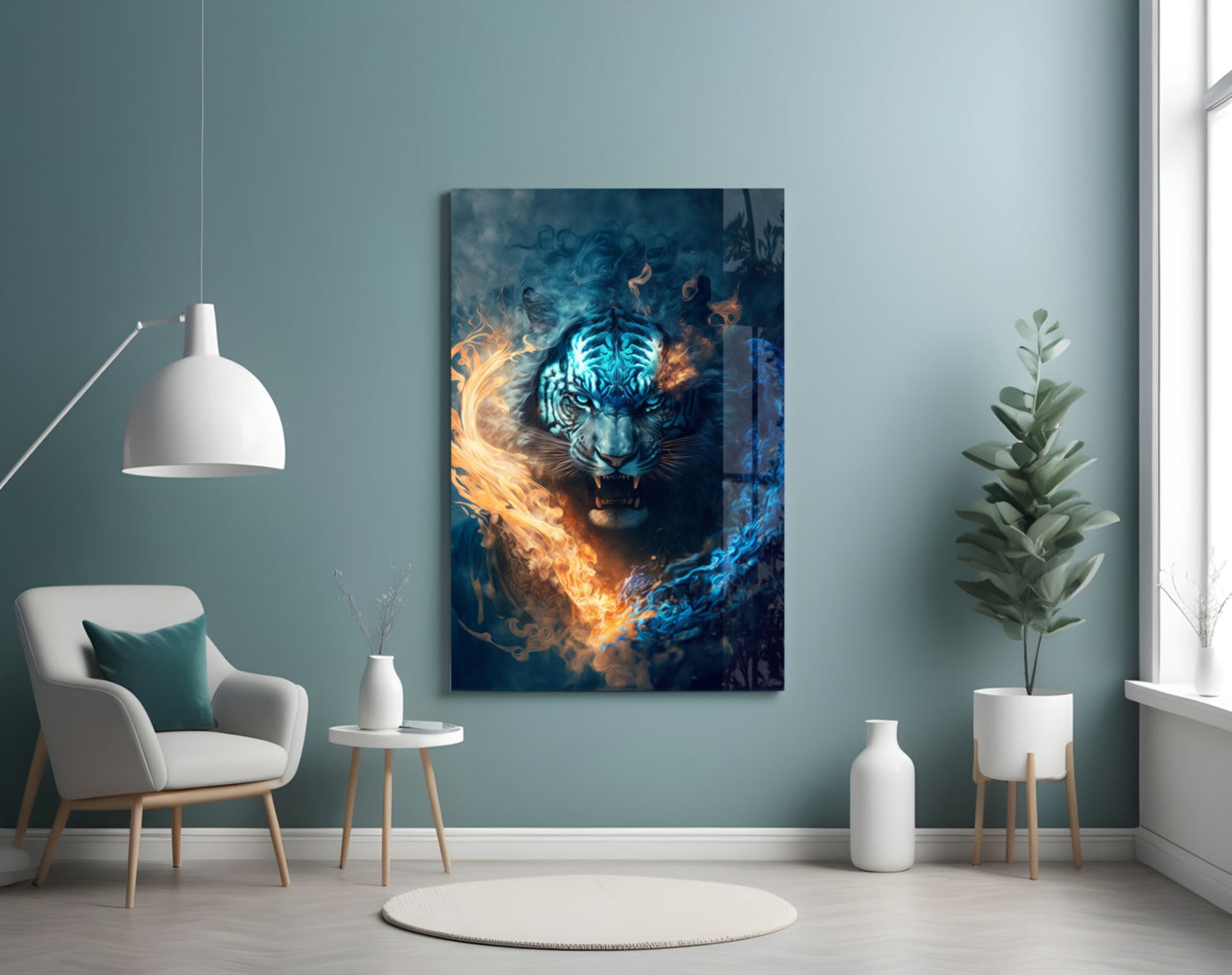 Flaming Anger Glass Wall Art