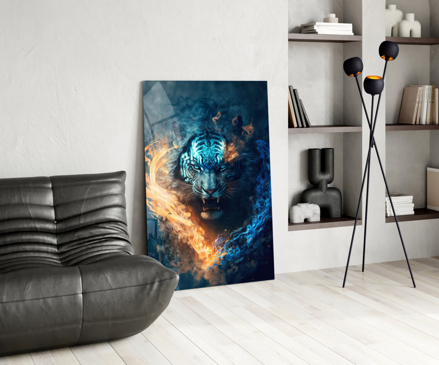 Flaming Anger Glass Wall Art