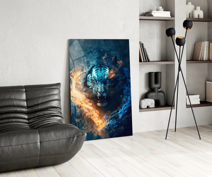 Flaming Anger Glass Wall Art