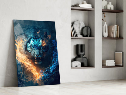 Flaming Anger Glass Wall Art