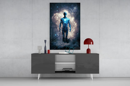 Vitruvius Man Cloud Halo Glass Wall Art
