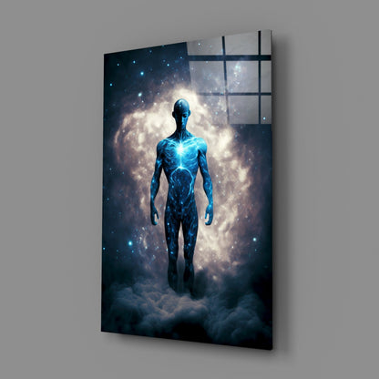 Vitruvius Man Cloud Halo Glass Wall Art