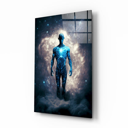 Vitruvius Man Cloud Halo Glass Wall Art