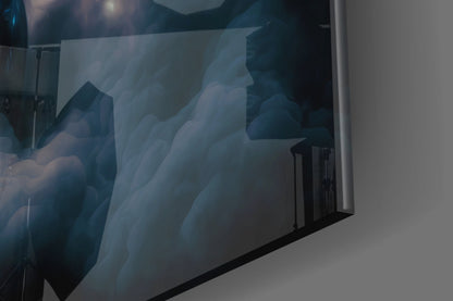 Vitruvius Man Cloud Halo Glass Wall Art