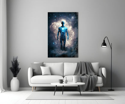 Vitruvius Man Cloud Halo Glass Wall Art