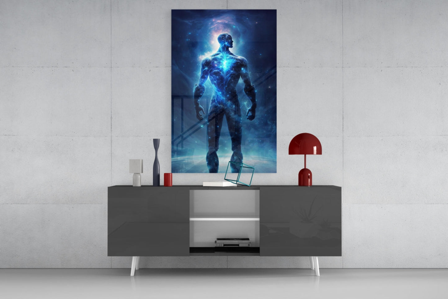 Vitruvius Man Glass Wall Art