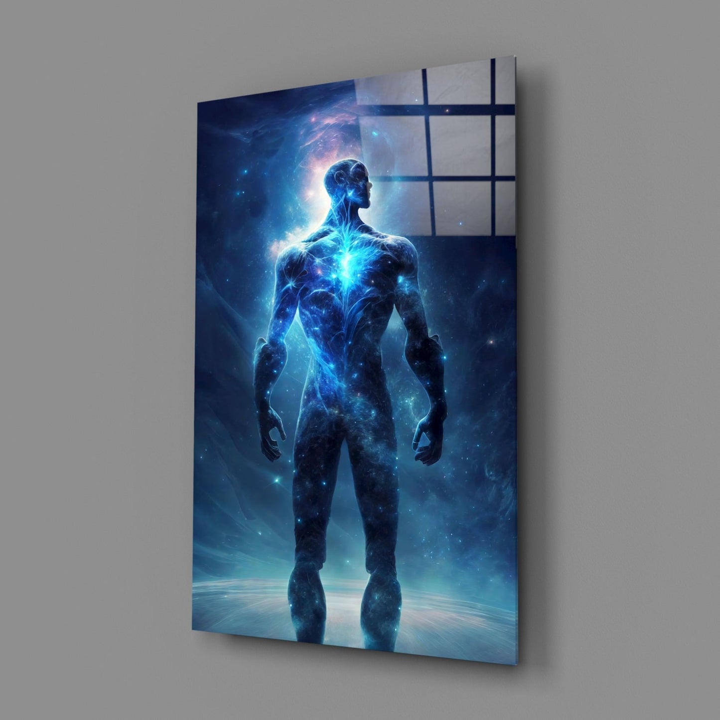 Vitruvius Man Glass Wall Art
