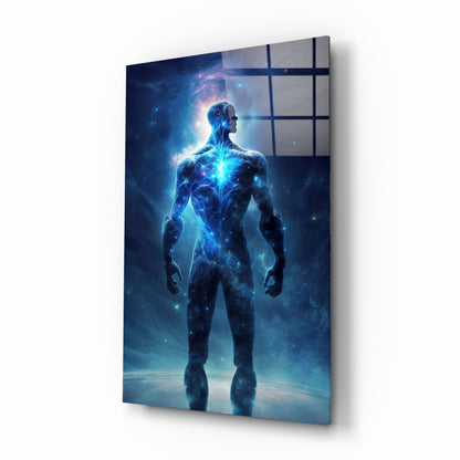 Vitruvius Man Glass Wall Art