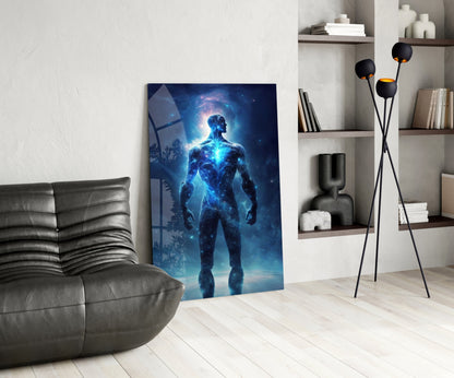 Vitruvius Man Glass Wall Art