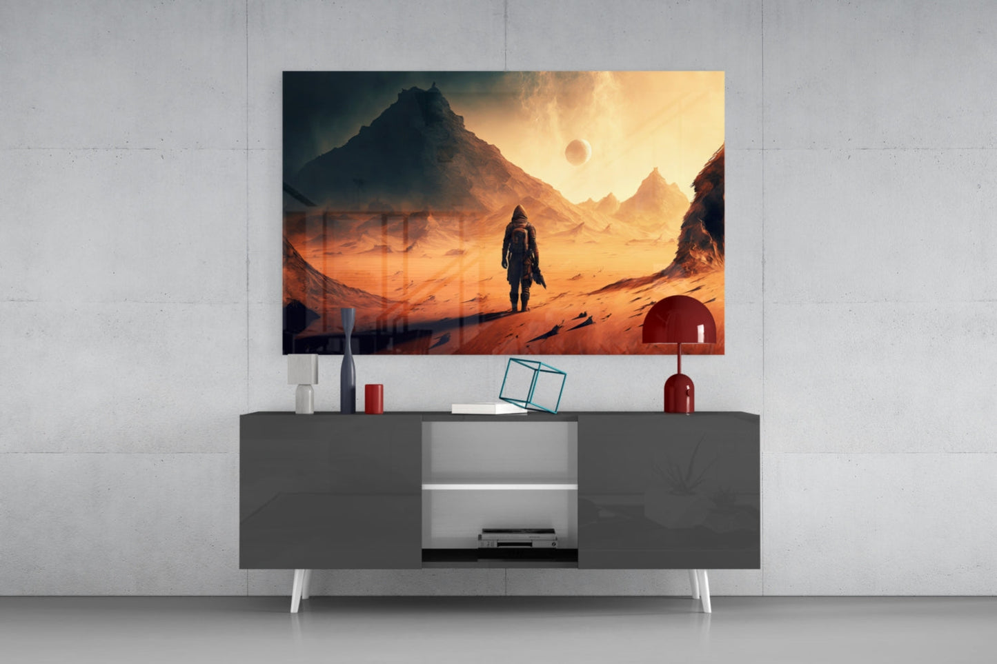 Walk on Another Planet Glass Wall Art
