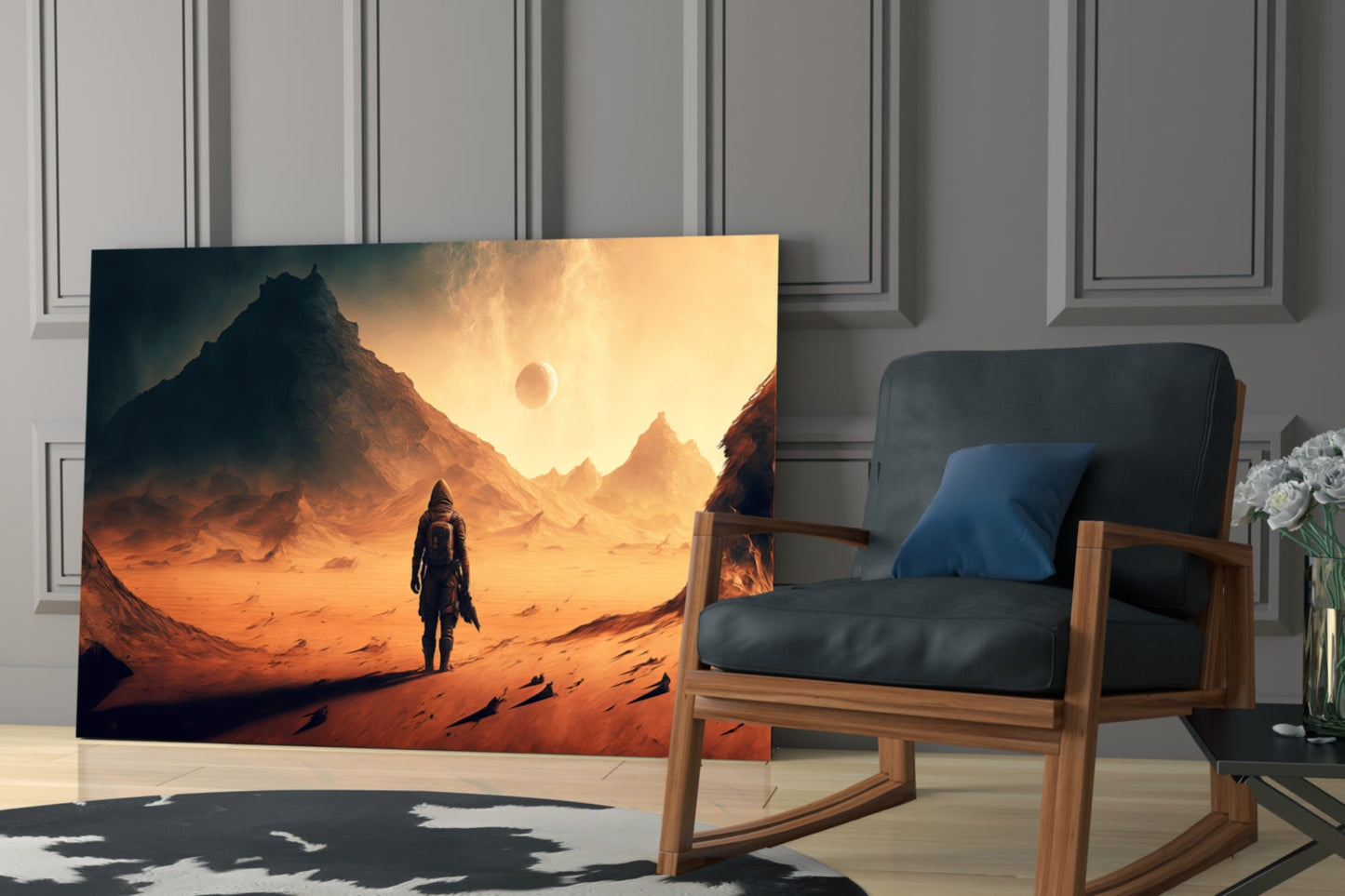 Walk on Another Planet Glass Wall Art