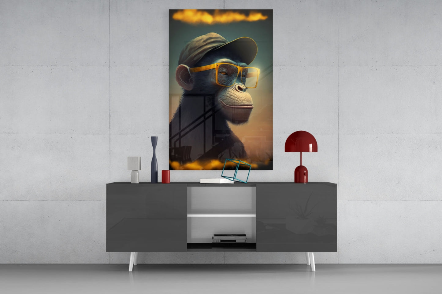 Wise Monkey Glass Wall Art