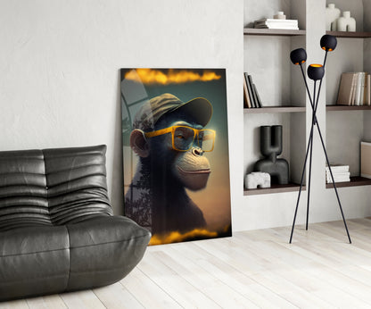 Wise Monkey Glass Wall Art