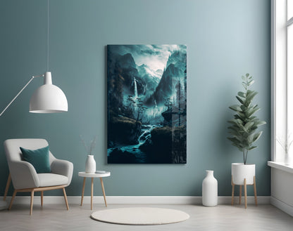 Misted Valley Glass Wall Art