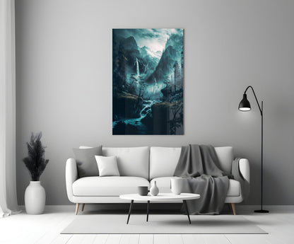 Misted Valley Glass Wall Art