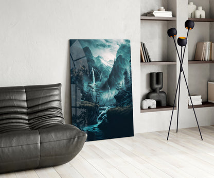 Misted Valley Glass Wall Art
