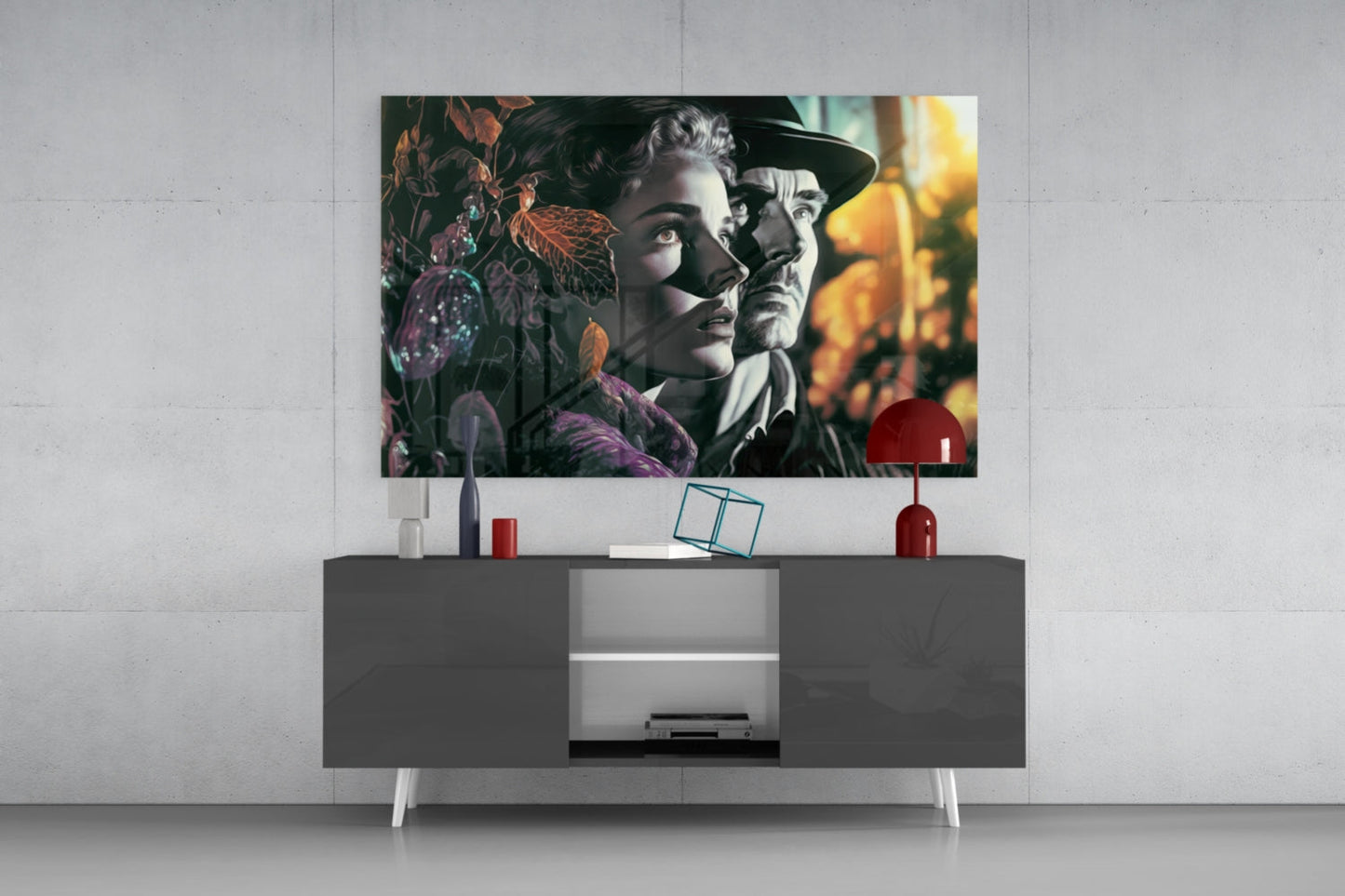 Nostalgic Scenes Glass Wall Art