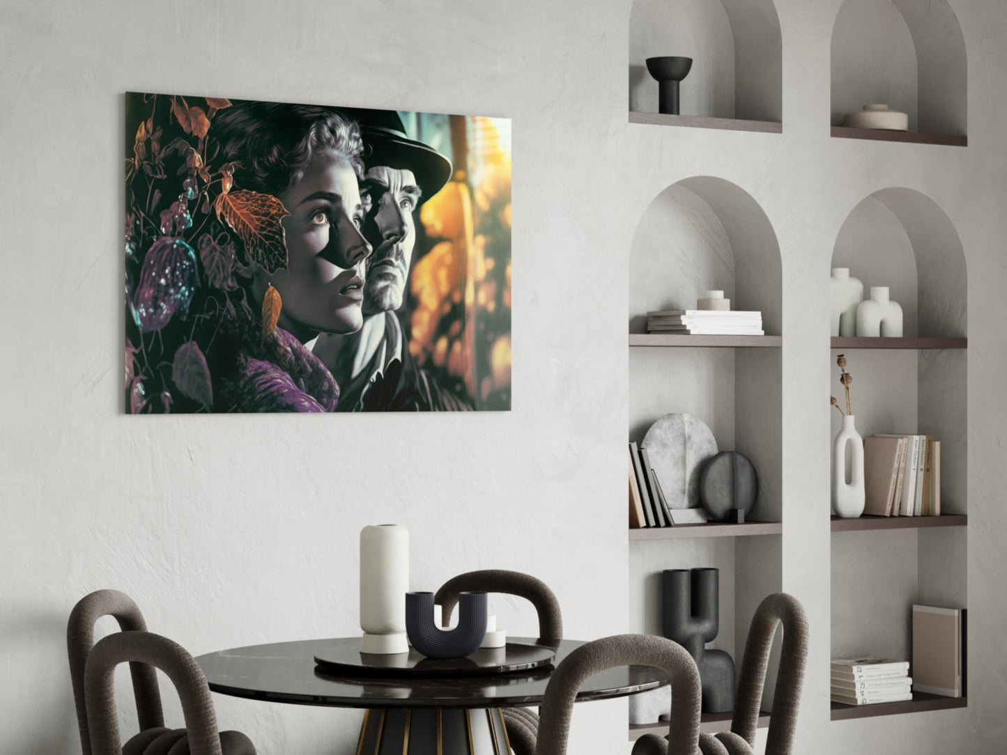 Nostalgic Scenes Glass Wall Art