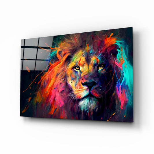 Nobility of the Lion Glass Wall Art