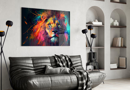 Nobility of the Lion Glass Wall Art