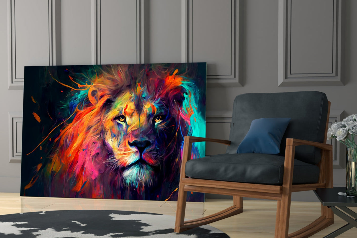 Nobility of the Lion Glass Wall Art
