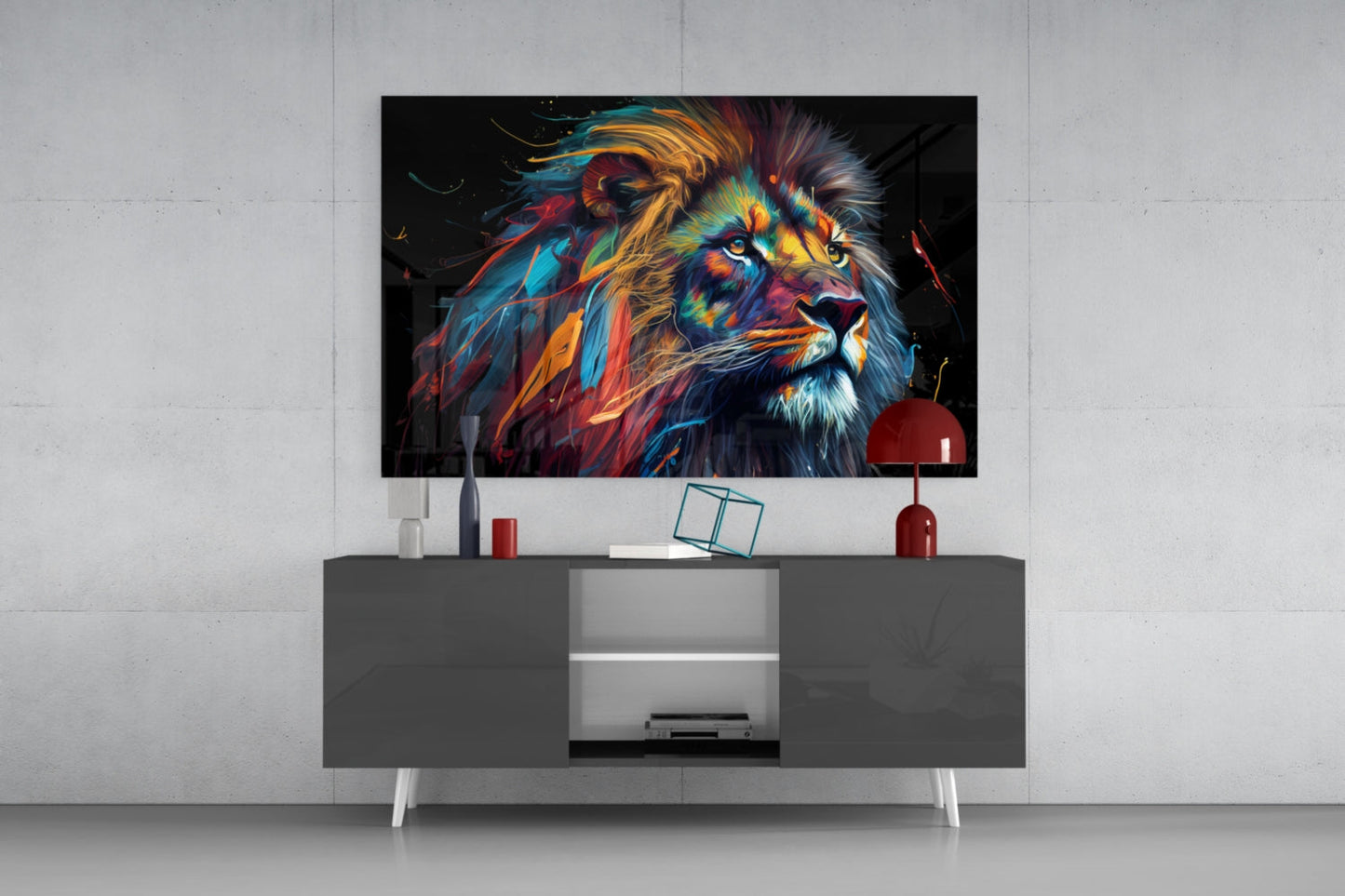 Nobility of the Lion Glass Wall Art