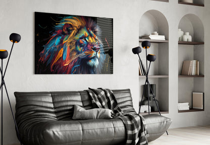 Nobility of the Lion Glass Wall Art
