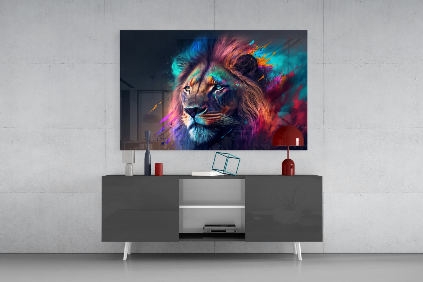 Nobility of the Lion Glass Wall Art