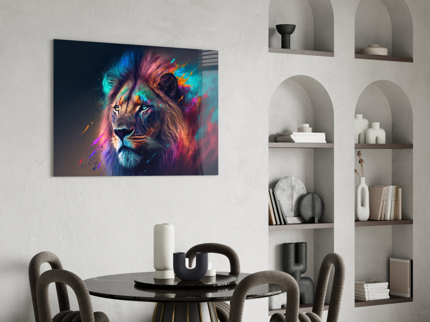 Nobility of the Lion Glass Wall Art