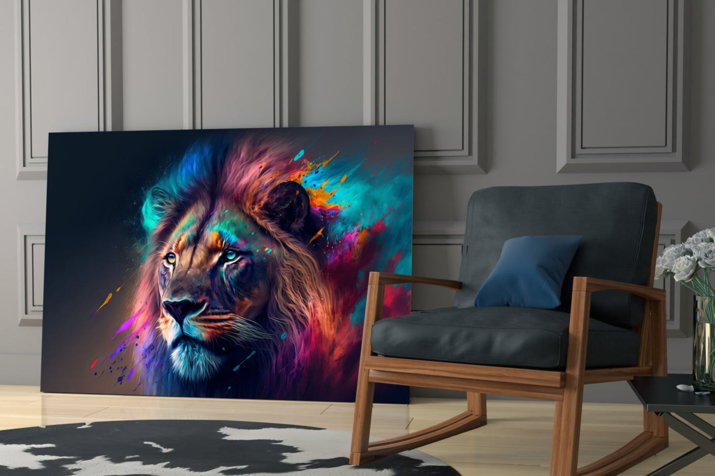 Nobility of the Lion Glass Wall Art