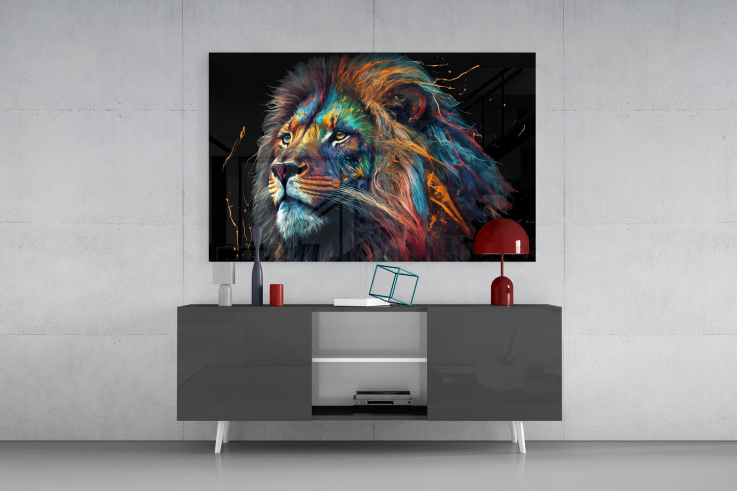 Nobility of the Lion Glass Wall Art