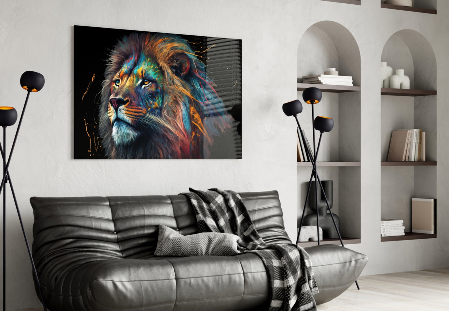 Nobility of the Lion Glass Wall Art