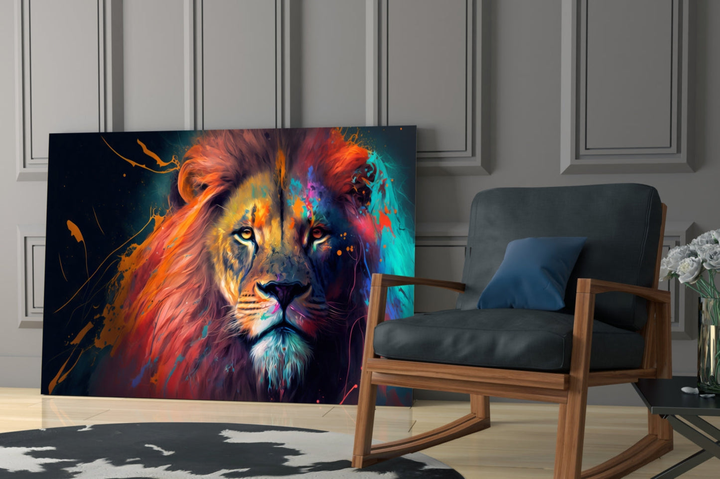 Nobility of the Lion Glass Wall Art
