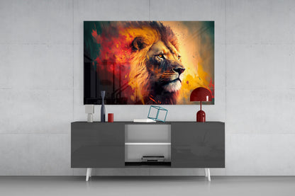 Nobility of the Lion Glass Wall Art