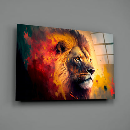 Nobility of the Lion Glass Wall Art