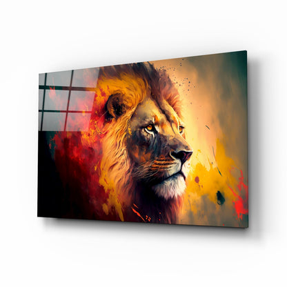 Nobility of the Lion Glass Wall Art