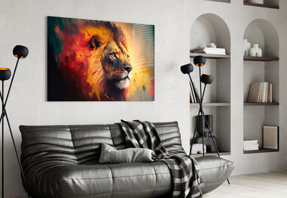 Nobility of the Lion Glass Wall Art