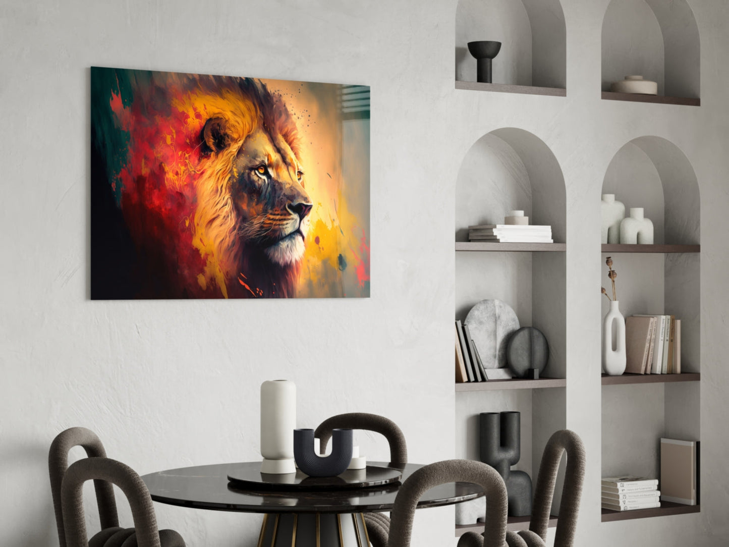 Nobility of the Lion Glass Wall Art